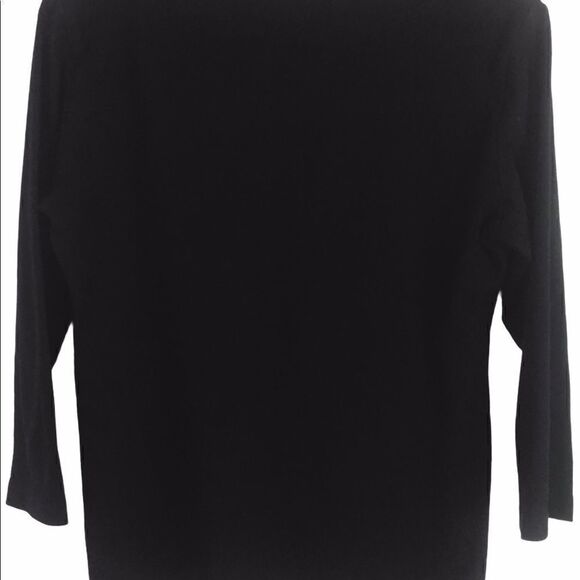 Karen Scott Black 3/4 Length Slv Bedazzled Shirt - Picture 3 of 4